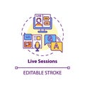 Live sessions concept icon Royalty Free Stock Photo