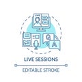 Live sessions concept icon