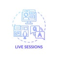 Live sessions concept icon Royalty Free Stock Photo