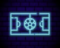 Live Soccer Neon Sign Vector. Live Football Logo neon, design template emblem, online soccer symbol, light banner, bright night