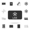 Live soccer tv icon. Detailed set of web icons. Premium quality graphic design. One of the collection icons for websites, web desi