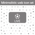 Live soccer tv icon. Web, minimalistic icons universal set for web and mobile