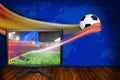 Live Sports Soccer Broadcast Concept With Latest VR Streaming Technology