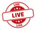 live stamp. live round grunge sign.