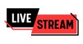 Live Stream, Banner. Video News Broadcasting, Vlog Streaming or Tv Screen Presentation Emblem. Online Channel Live Event Royalty Free Stock Photo