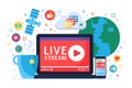 Live stream concept icon. Online broadcast news idea Royalty Free Stock Photo