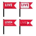 Live stream flag shape Royalty Free Stock Photo