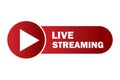 Live stream logo. Vector online news button icon. Broadcast streaming video. Webinar replay icon. Stock image Royalty Free Stock Photo