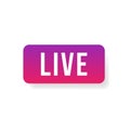 Live Stream sign, emblem, logo. Vector Illustration. Social media icon live streaming Royalty Free Stock Photo