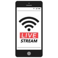 Live stream smartphone Social media Network live streaming vector smartphone mobile broadcast stream icon logo