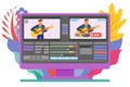 Live Stream Video Editor Computer Program Royalty Free Stock Photo