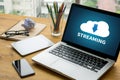 LIVE STREAMING Backup Download Computing Digital Data transfe Royalty Free Stock Photo