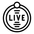 Black and white icon for live broadcast, suitable for web and app interfaces