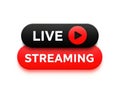 Live streaming button isolated on white background Royalty Free Stock Photo