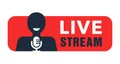 Live Streaming button - speaker with microphone