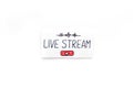 Live streaming concept - words on paper tablet on white top view Royalty Free Stock Photo