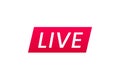 Live streaming icon. Button for broadcasting, livestream or online stream. Template for tv, online channel, live