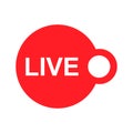 Live streaming icon. Modern air vector button design isolated on white background Royalty Free Stock Photo