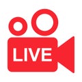 Live streaming icon. Modern air vector button design isolated on white background Royalty Free Stock Photo