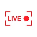 Live streaming icon. Modern air vector button design isolated on white background Royalty Free Stock Photo