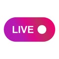 Live streaming icon. Modern air vector button design isolated on white background Royalty Free Stock Photo