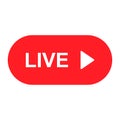 Live streaming icon. Modern air vector button design isolated on white background Royalty Free Stock Photo