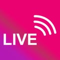 Live streaming icon. Modern vector button design isolated on color gradient background
