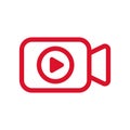 Live streaming icon, Play video recording button, Livestream online Royalty Free Stock Photo