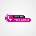 Call us now button logo sign and symbol vector illustration Royalty Free Stock Photo