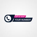 Call us now button logo sign and symbol vector illustration Royalty Free Stock Photo