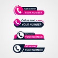 Call us now button logo sign and symbol vector illustration Royalty Free Stock Photo