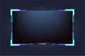 Live streaming overlay for online gamers. Gaming frame and streaming template with blue color. Simple streaming overlay and screen