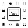 live streaming on screen icon. Media icons universal set for web and mobile