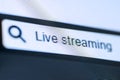 Live Streaming text on the browser tab