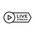 Live streaming vector icon isolated on white Royalty Free Stock Photo