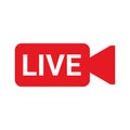 Live streaming vector icon on white background Royalty Free Stock Photo