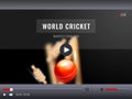 Live Streaming video play illustration with realistic cricket ball on stadium background.