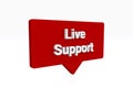 live support speech ballon on white