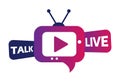 Live talk button, live stream, online conference, Royalty Free Stock Photo