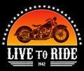 Live To Ride Motorcycle sunset Royalty Free Stock Photo