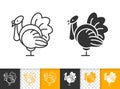 Live Turkey simple black line vector icon