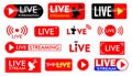 Set of live streaming icon or live broadcasting online concepts. eps 10 vector