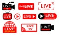 Set of live streaming icon or live broadcasting online concepts. eps 10 vector