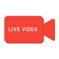 Live video icon in flat style. Vector symbol Royalty Free Stock Photo