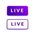 Live video stream buttons. Gradient social media symbols flat and line style. Vector illustration for blogging white background