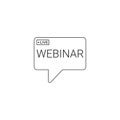 Live webinar with bubble talk line icon. vector illustration. Royalty Free Stock Photo