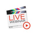 Live Webinar Button, icon, emblem, label. Vector illustration. Royalty Free Stock Photo