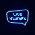 Live Webinar Neon Signs Style Text Vector Royalty Free Stock Photo