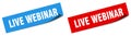 live webinar sticker. live webinar sign set.