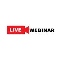 Live webinar streaming icon design label vector, workshop icon Royalty Free Stock Photo